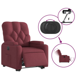 Fauteuil inclinable électrique rouge bordeaux tissu