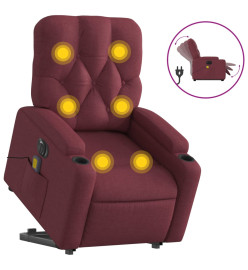 Fauteuil inclinable de massage électrique Rouge bordeaux Tissu