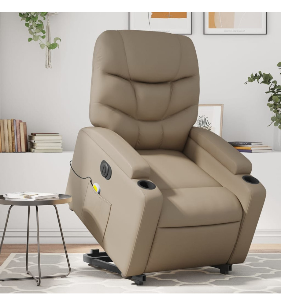 Fauteuil inclinable de massage électrique cappuccino similicuir