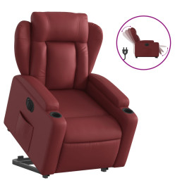 Fauteuil inclinable électrique rouge bordeaux similicuir