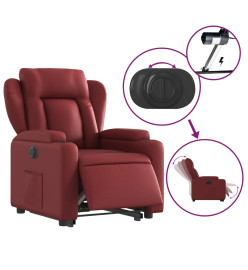 Fauteuil inclinable électrique rouge bordeaux similicuir