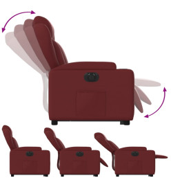 Fauteuil inclinable électrique rouge bordeaux similicuir