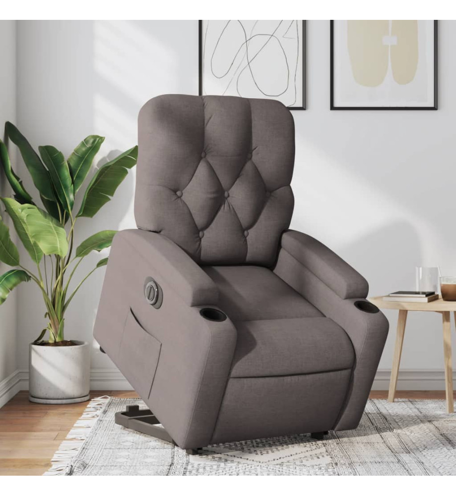 Fauteuil inclinable électrique taupe tissu