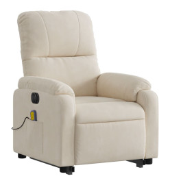 Fauteuil inclinable de massage électrique beige microfibres