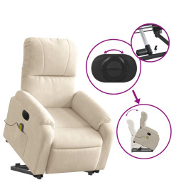 Fauteuil inclinable de massage électrique beige microfibres