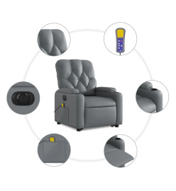 Fauteuil inclinable de massage électrique gris similicuir