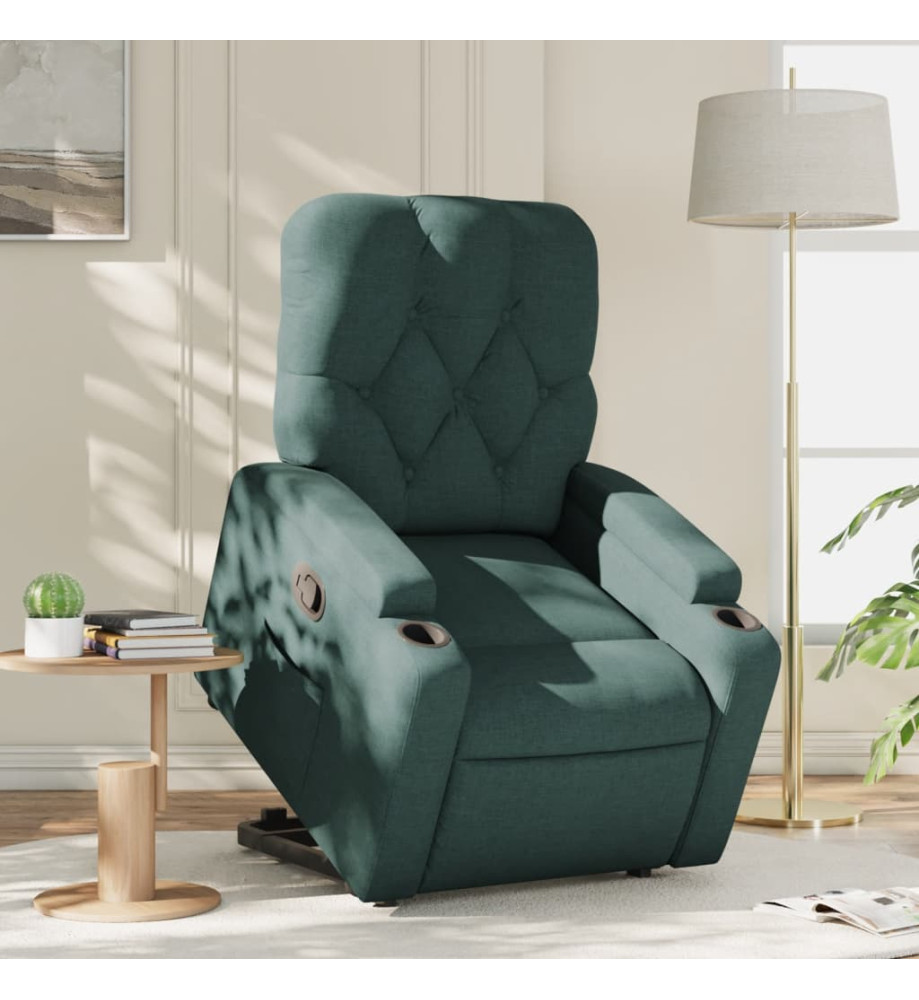 Fauteuil inclinable vert foncé tissu