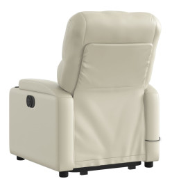 Fauteuil inclinable de massage Crème Similicuir