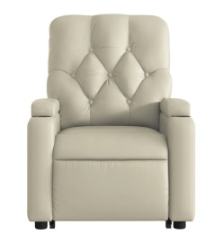 Fauteuil inclinable de massage Crème Similicuir