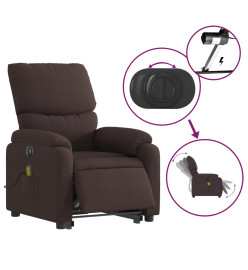 Fauteuil inclinable de massage électrique Marron foncé Tissu