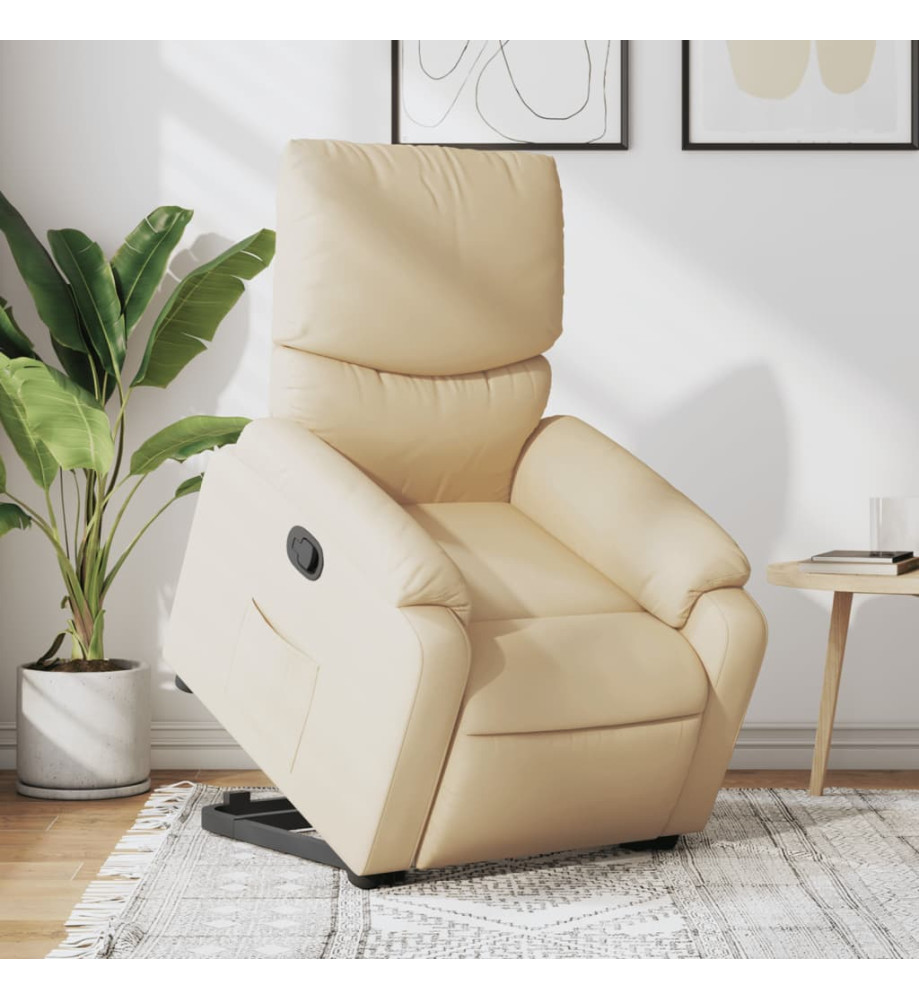 Fauteuil inclinable Crème Tissu