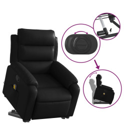 Fauteuil inclinable de massage Noir Similicuir