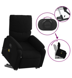 Fauteuil de massage inclinable Noir Tissu