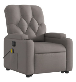 Fauteuil inclinable de massage électrique Taupe Tissu