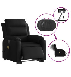 Fauteuil inclinable de massage électrique noir similicuir