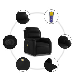 Fauteuil inclinable de massage électrique noir similicuir