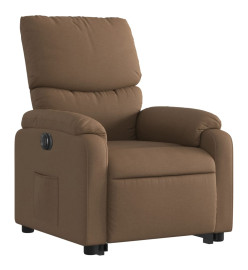 Fauteuil inclinable électrique marron tissu