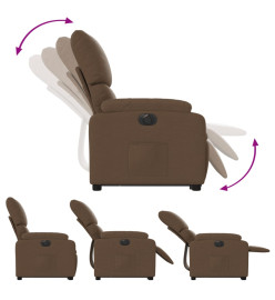 Fauteuil inclinable électrique marron tissu