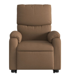 Fauteuil inclinable électrique marron tissu