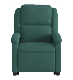 Fauteuil inclinable de massage électrique vert foncé velours