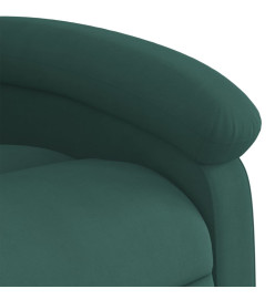 Fauteuil inclinable de massage électrique vert foncé velours