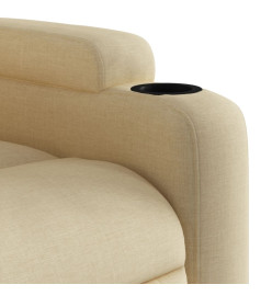 Fauteuil inclinable de massage Crème Tissu