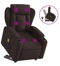 Fauteuil inclinable de massage Marron foncé Tissu