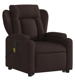 Fauteuil inclinable de massage Marron foncé Tissu