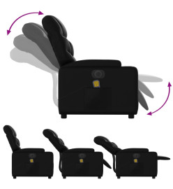 Fauteuil inclinable de massage électrique noir similicuir