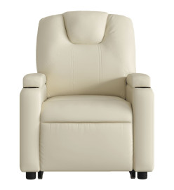 Fauteuil inclinable de massage électrique crème similicuir