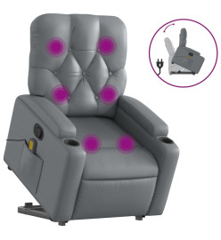 Fauteuil inclinable de massage Gris Similicuir