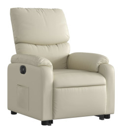 Fauteuil inclinable électrique crème similicuir