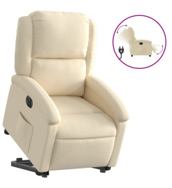 Fauteuil inclinable électrique crème tissu