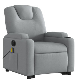 Fauteuil inclinable de massage électrique Gris clair Tissu