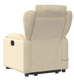 Fauteuil inclinable de massage Crème Tissu