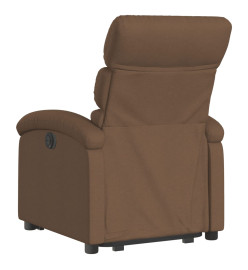 Fauteuil inclinable électrique marron tissu