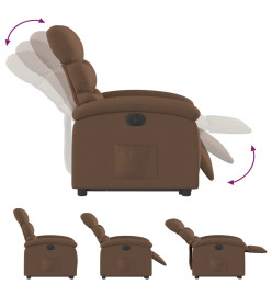 Fauteuil inclinable électrique marron tissu