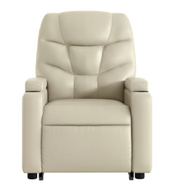 Fauteuil inclinable de massage Crème Similicuir