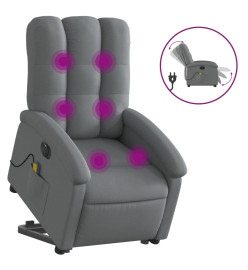 Fauteuil inclinable de massage électrique Gris foncé Tissu