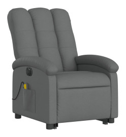 Fauteuil inclinable de massage électrique Gris foncé Tissu