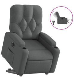 Fauteuil inclinable électrique gris foncé tissu