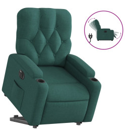 Fauteuil inclinable électrique vert foncé tissu