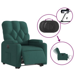 Fauteuil inclinable électrique vert foncé tissu