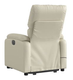 Fauteuil inclinable de massage électrique crème similicuir