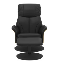 Fauteuil inclinable avec repose-pied noir similicuir