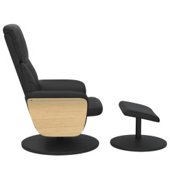 Fauteuil inclinable avec repose-pied noir similicuir