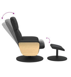 Fauteuil inclinable avec repose-pied noir similicuir