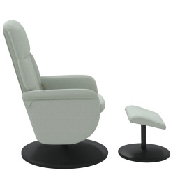 Fauteuil inclinable de massage repose-pied gris clair velours