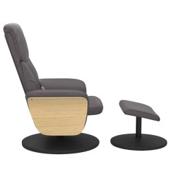 Fauteuil inclinable de massage avec repose-pied gris similicuir