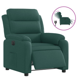 Fauteuil inclinable électrique Vert foncé Tissu